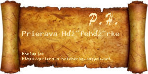 Prierava Hófehérke névjegykártya